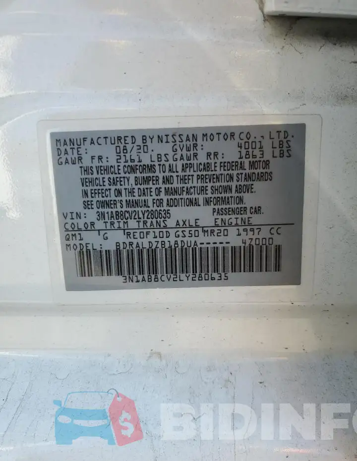 3N1AB8CV2LY280635 Photo# 12