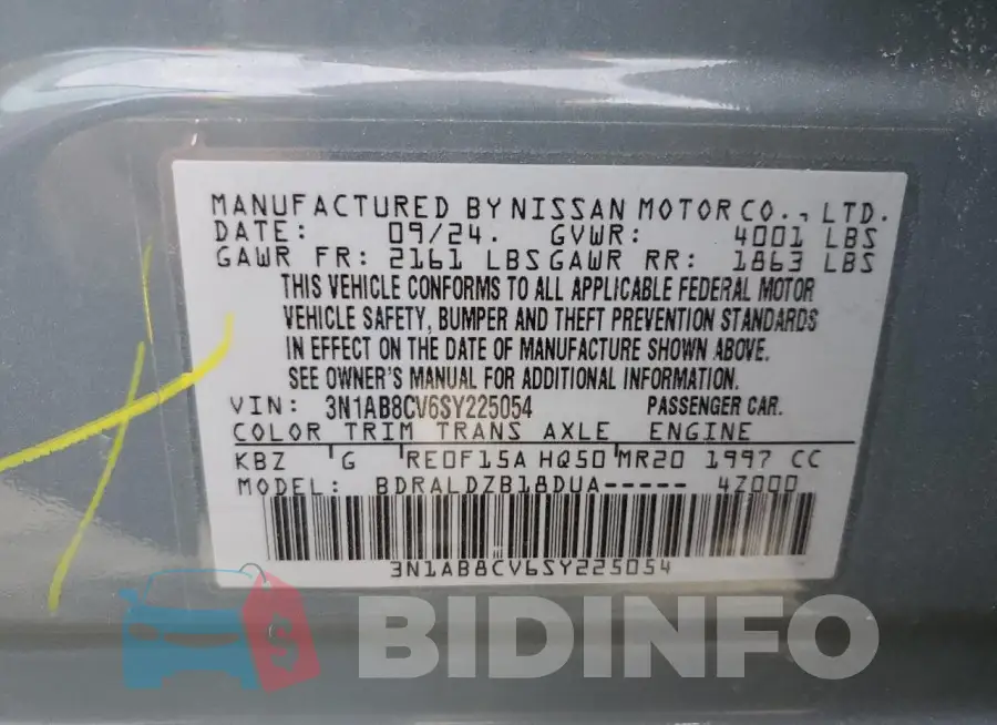 3N1AB8CV6SY225054 Photo# 13
