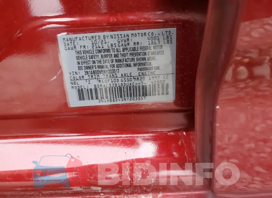 3N1AB8DV5NY203517 Photo# 12