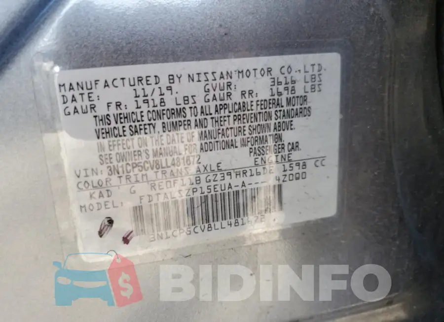 3N1CP5CV8LL481672 Photo# 13