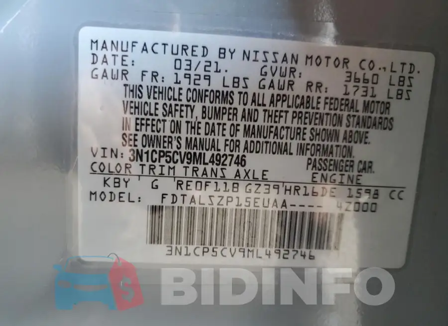 3N1CP5CV9ML492746 Photo# 13