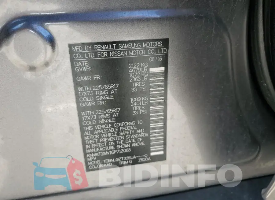 KNMAT2MV1GP712063 Photo# 13