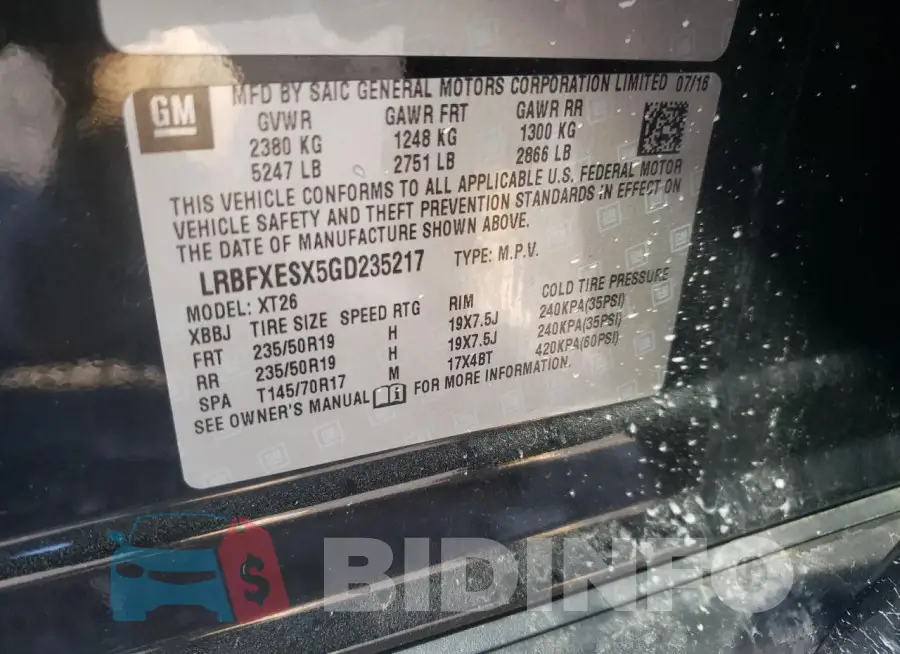 LRBFXESX5GD235217 Photo# 13