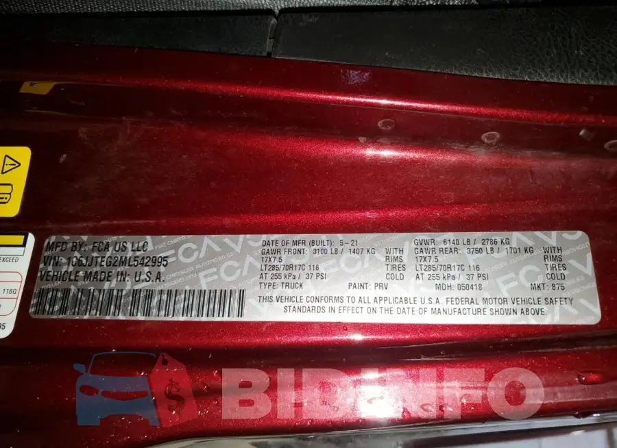 1C6JJTEG2ML542995 Photo# 12