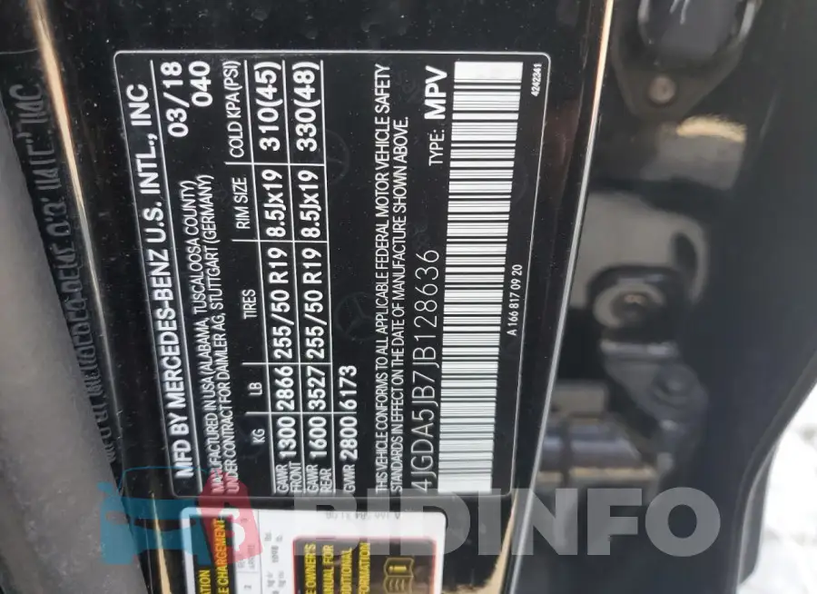 4JGDA5JB7JB128636 Photo# 14