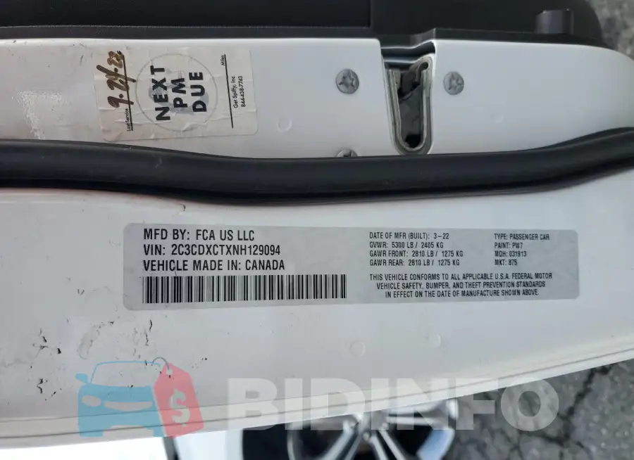2C3CDXCTXNH129094 Photo# 12