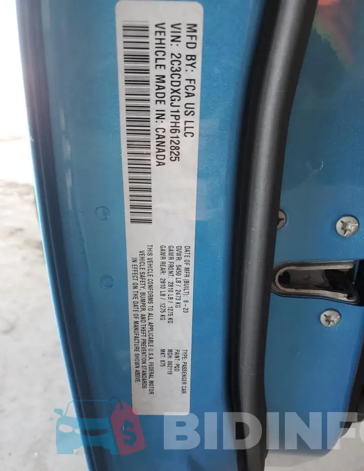 2C3CDXGJ1PH612825 Photo# 12