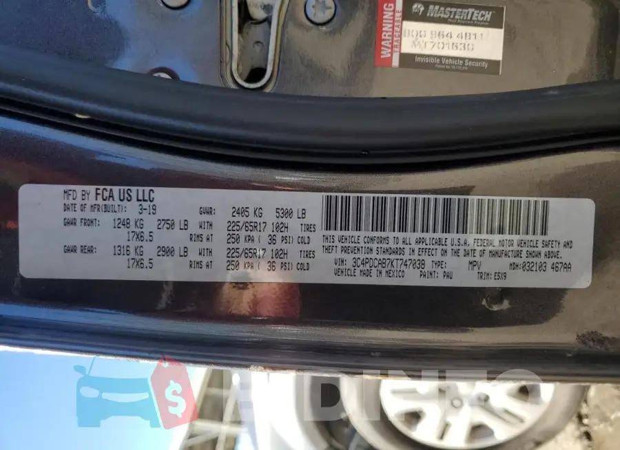 3C4PDCAB7KT747038 Photo# 13