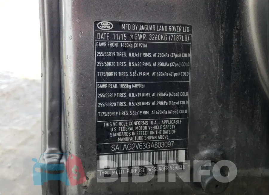 SALAG2V63GA803097 Photo# 13