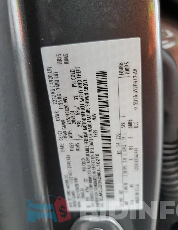 5LMCJ2D92MUL10270 Photo# 13