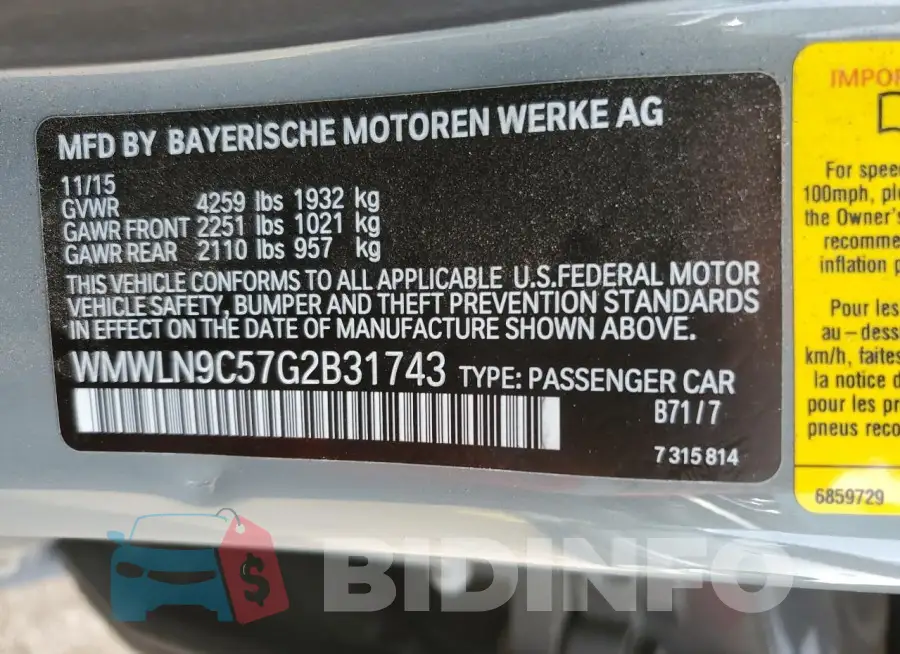 WMWLN9C57G2B31743 Photo# 13