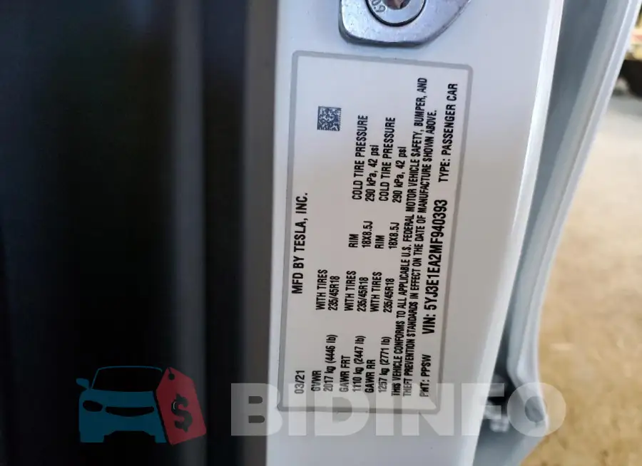 5YJ3E1EA2MF940393 Photo# 13