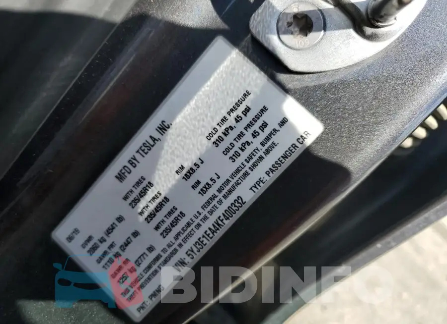 5YJ3E1EA4KF400332 Photo# 12