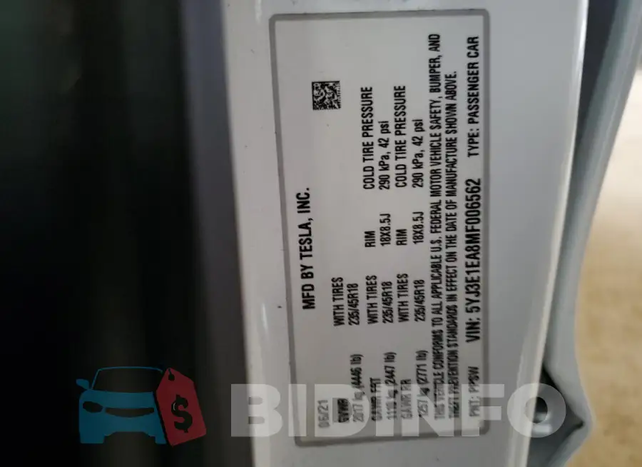 5YJ3E1EA8MF006562 Photo# 13