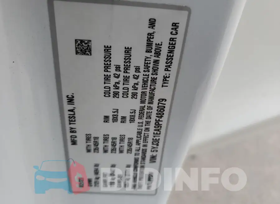5YJ3E1EA9PF486079 Photo# 13