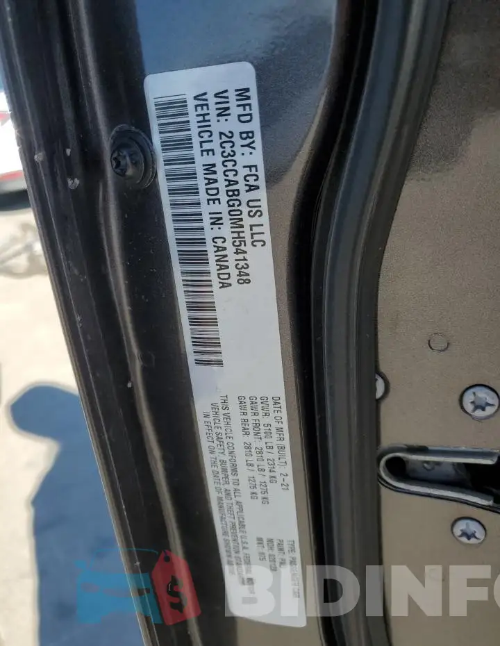 2C3CCABG0MH541348 Photo# 13