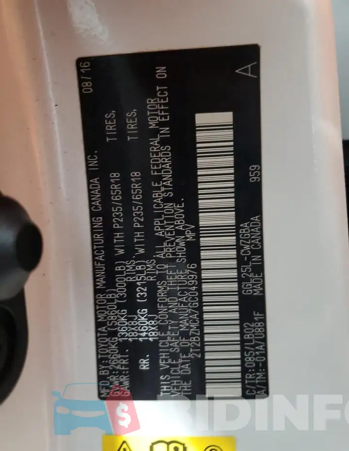 2T2BZMCA7GC049976 Photo# 13