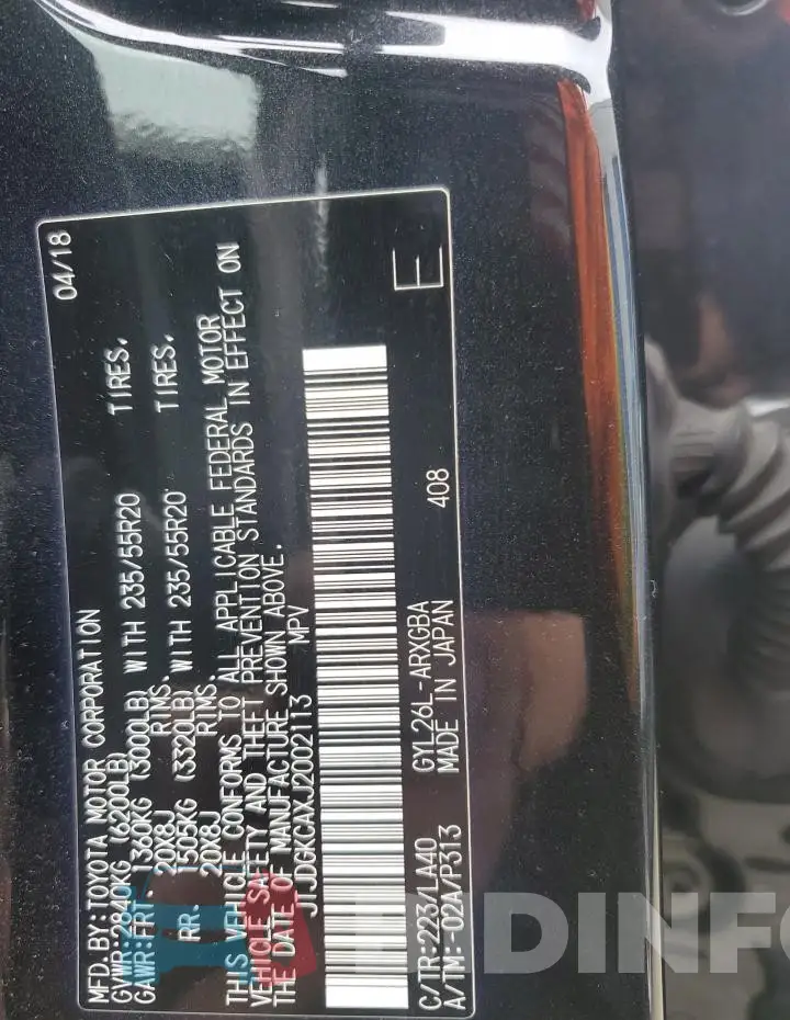 JTJDGKCAXJ2002113 Photo# 14