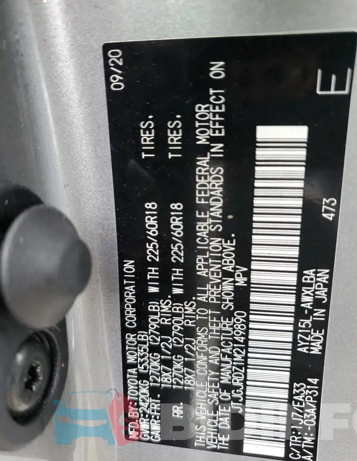 JTJGJRDZ1M2149890 Photo# 13