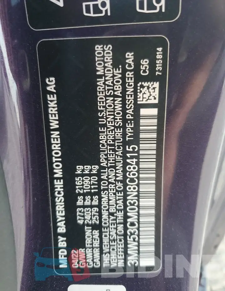 3MW53CM03N8C68415 Photo# 12