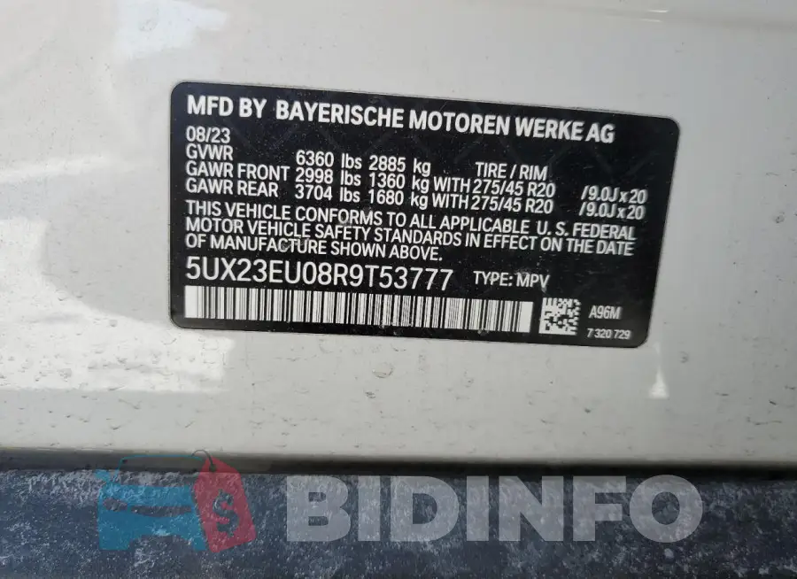 5UX23EU08R9T53777 Photo# 13