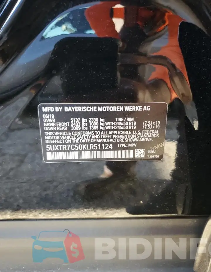 5UXTR7C50KLR51124 Photo# 13