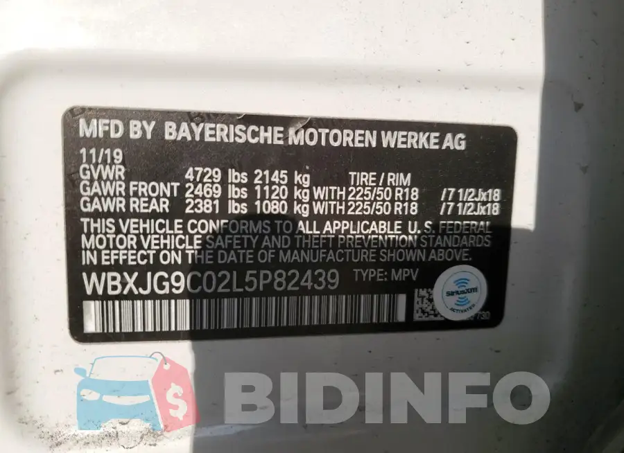 WBXJG9C02L5P82439 Photo# 12