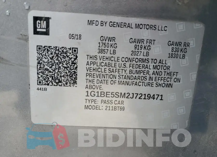 1G1BE5SM2J7219471 Photo# 12