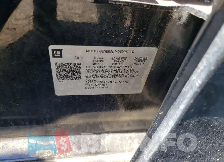 1G1ZB5ST1KF207110 Photo# 12