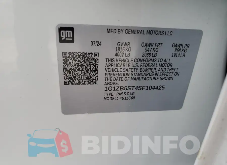 1G1ZB5ST4SF104425 Photo# 12