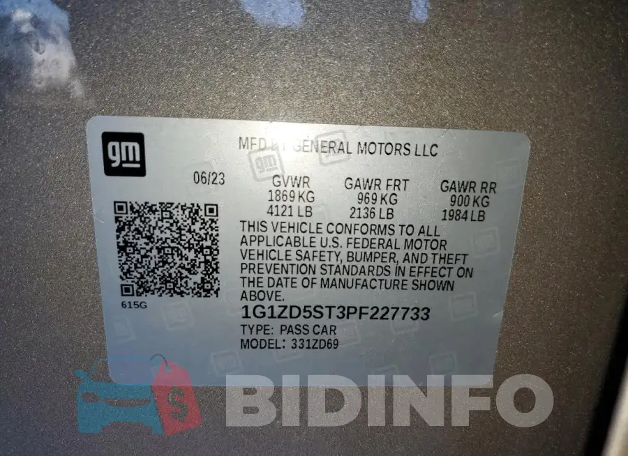 1G1ZD5ST3PF227733 Photo# 12