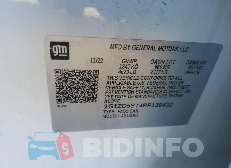 1G1ZD5ST4PF138432 Photo# 12
