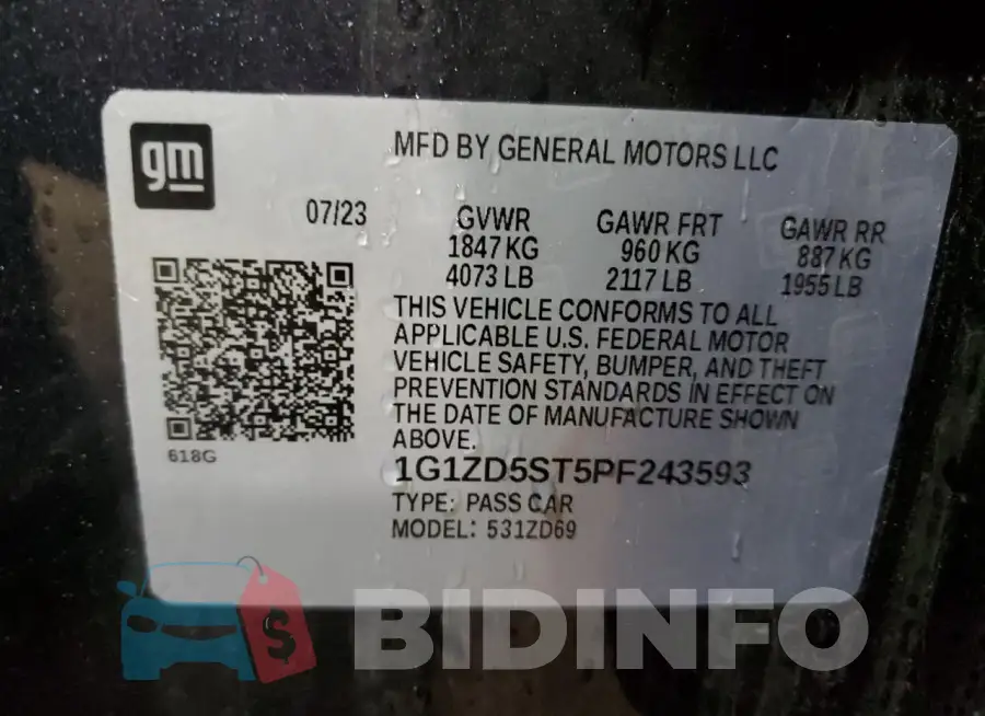 1G1ZD5ST5PF243593 Photo# 12