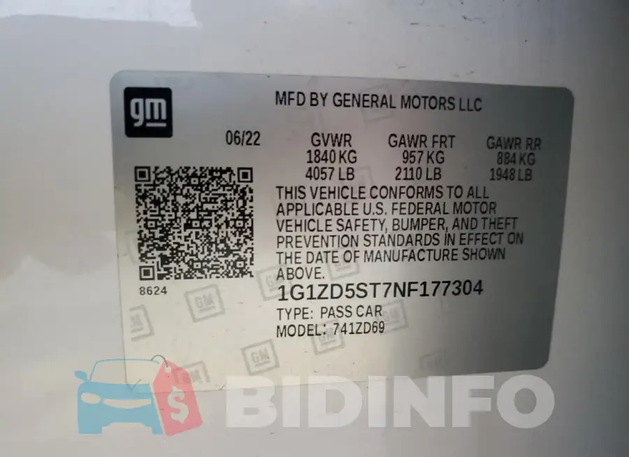 1G1ZD5ST7NF177304 Photo# 12