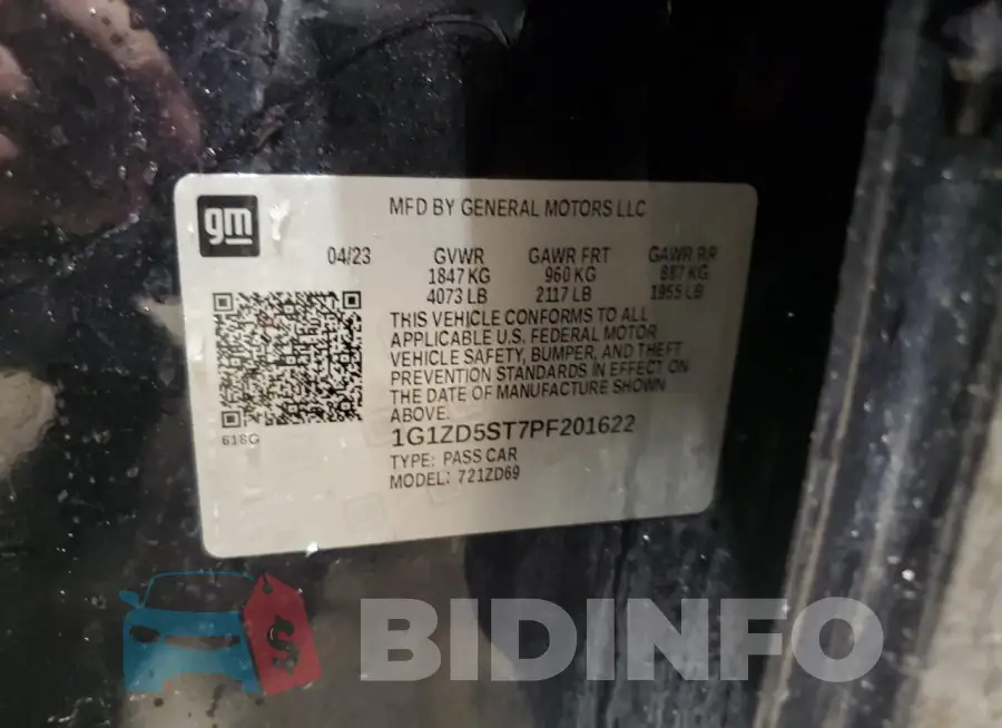 1G1ZD5ST7PF201622 Photo# 12