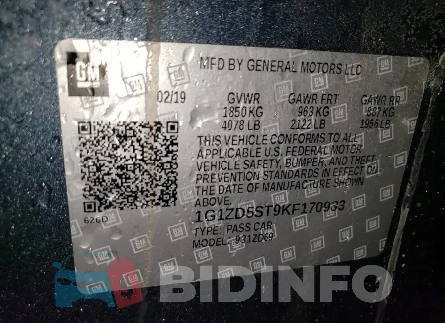 1G1ZD5ST9KF170933 Photo# 12