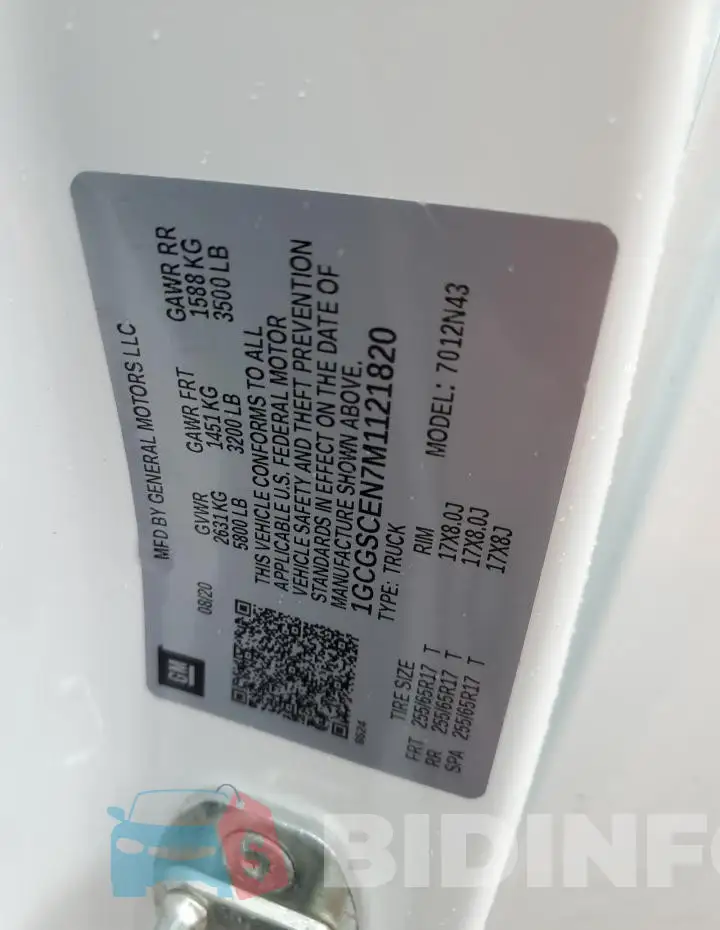 1GCGSCEN7M1121820 Photo# 12
