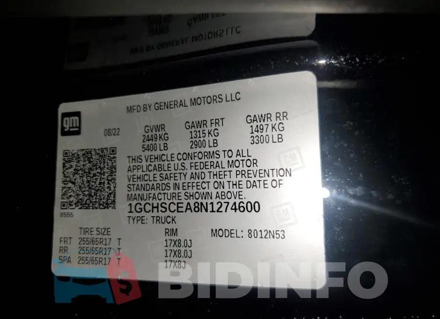 1GCHSCEA8N1274600 Photo# 12