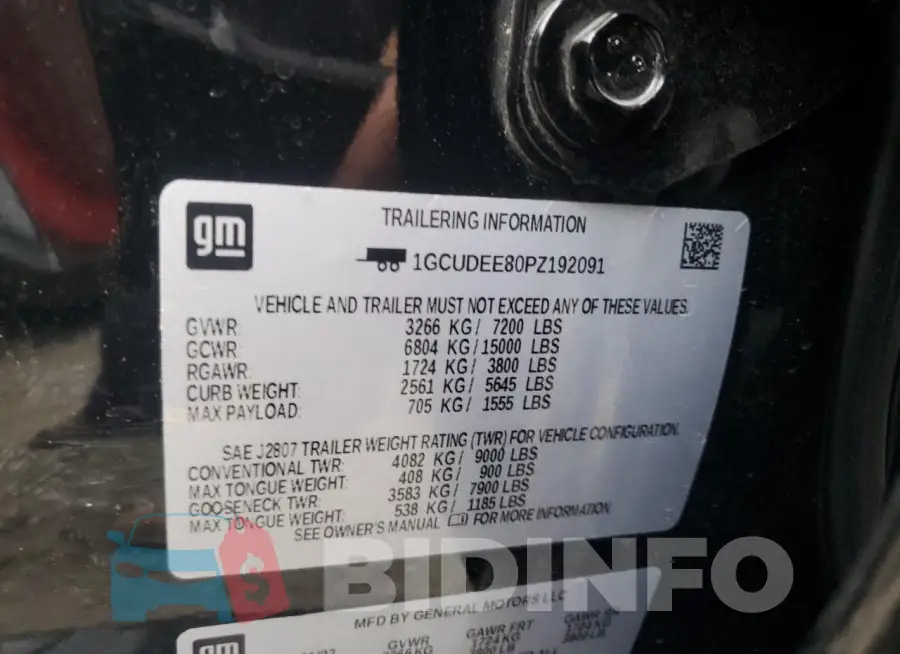 1GCUDEE80PZ192091 Photo# 12