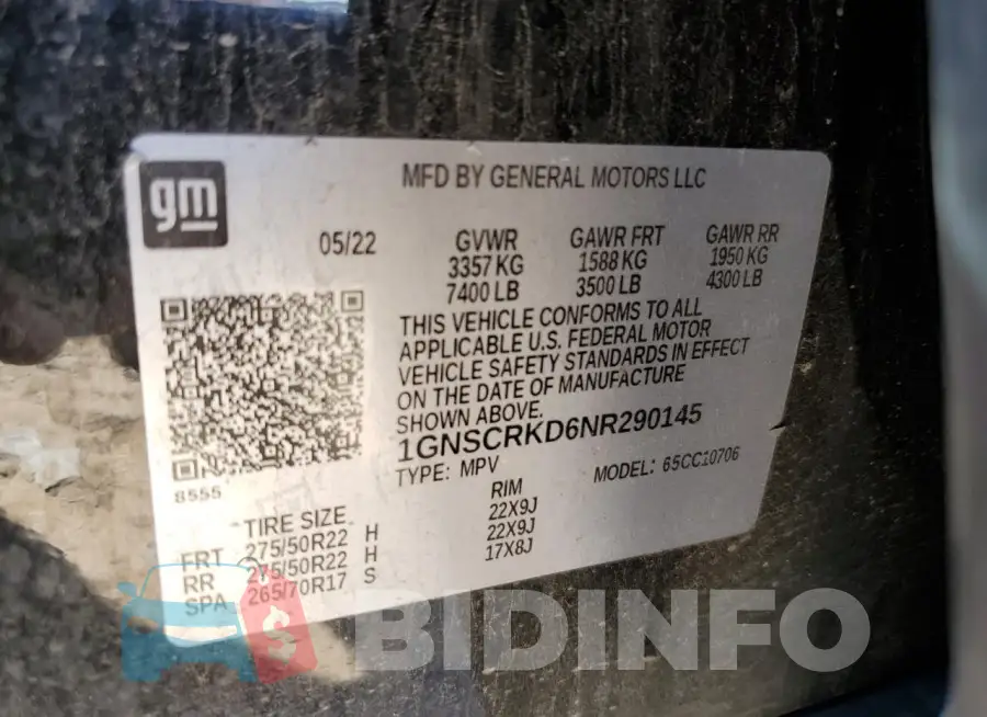 1GNSCRKD6NR290145 Photo# 14