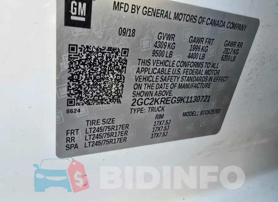 2GC2KREG9K1130721 Photo# 10