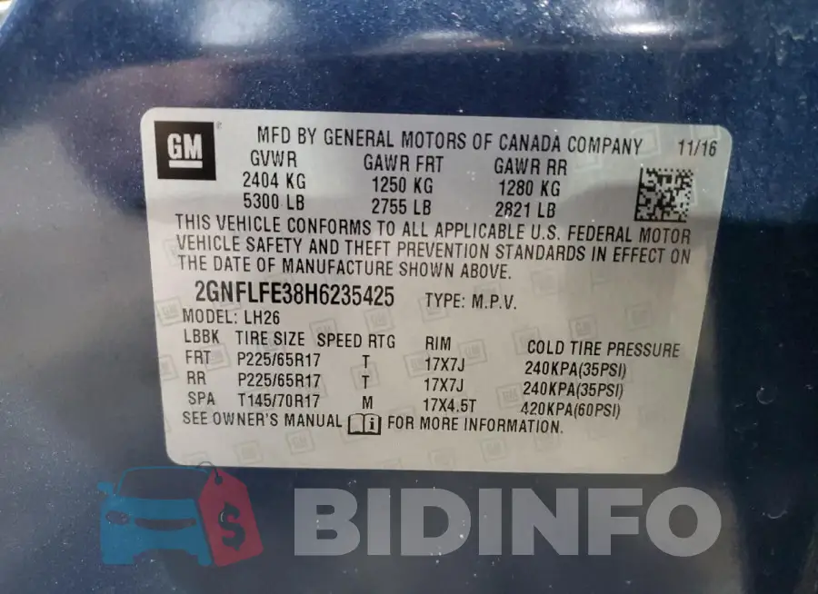 2GNFLFE38H6235425 Photo# 13