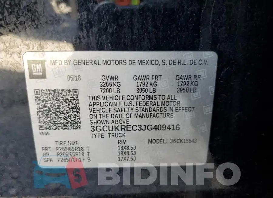 3GCUKREC3JG409416 Photo# 12