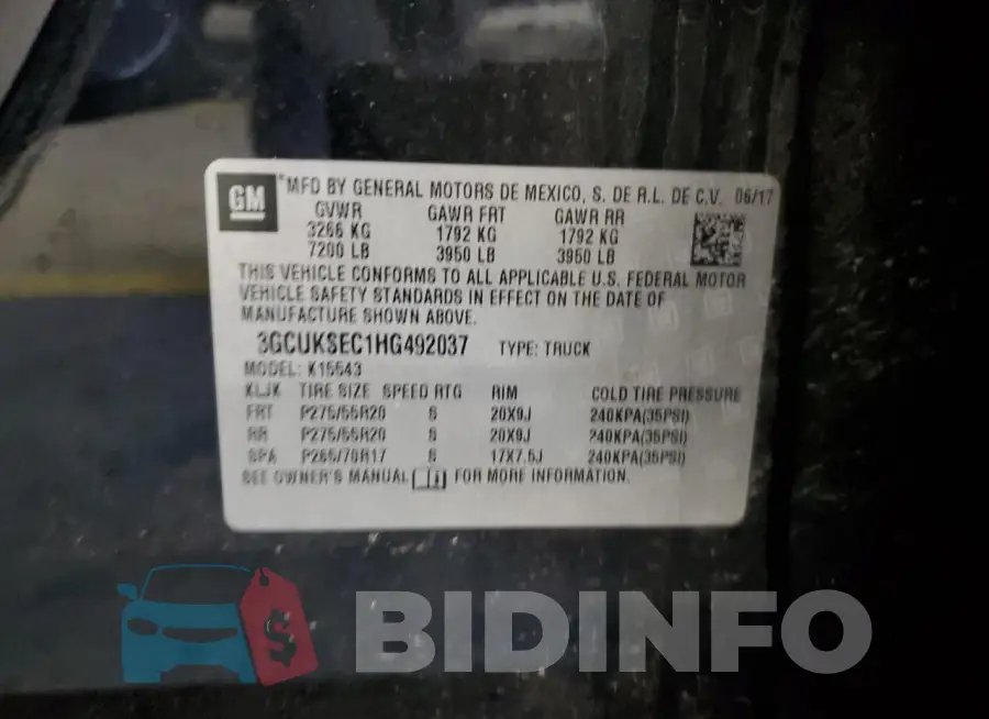 3GCUKSEC1HG492037 Photo# 12