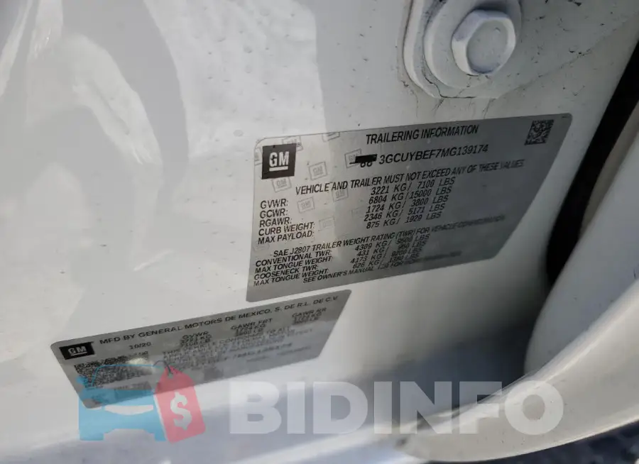 3GCUYBEF7MG139174 Photo# 12