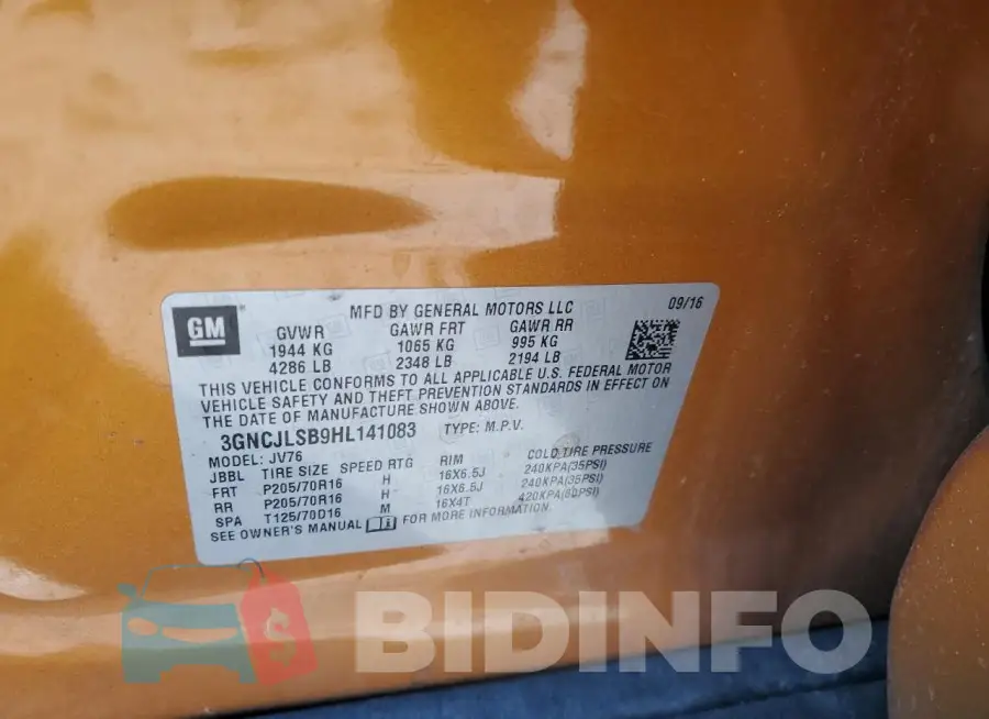 3GNCJLSB9HL141083 Photo# 12