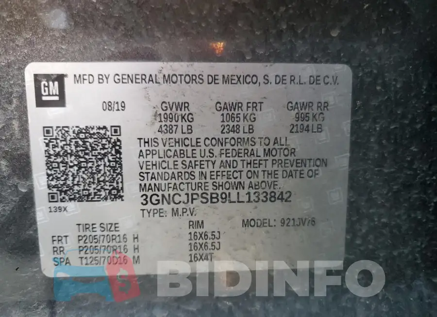 3GNCJPSB9LL133842 Photo# 13