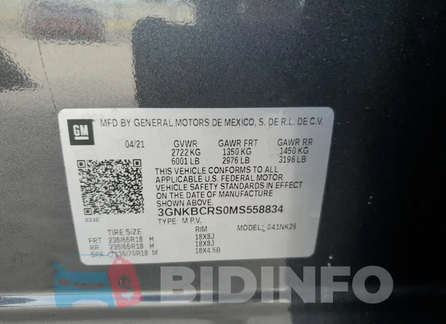 3GNKBCRS0MS558834 Photo# 13