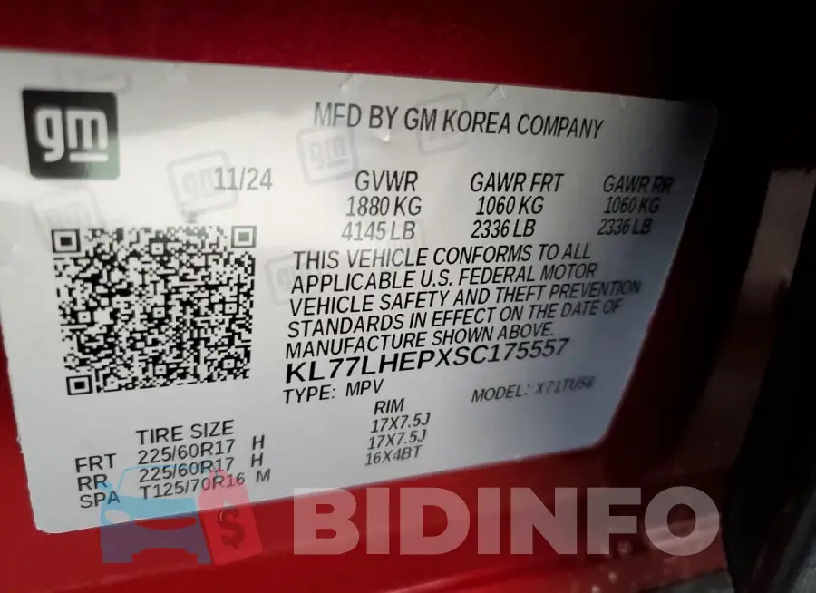 KL77LHEPXSC175557 Photo# 14