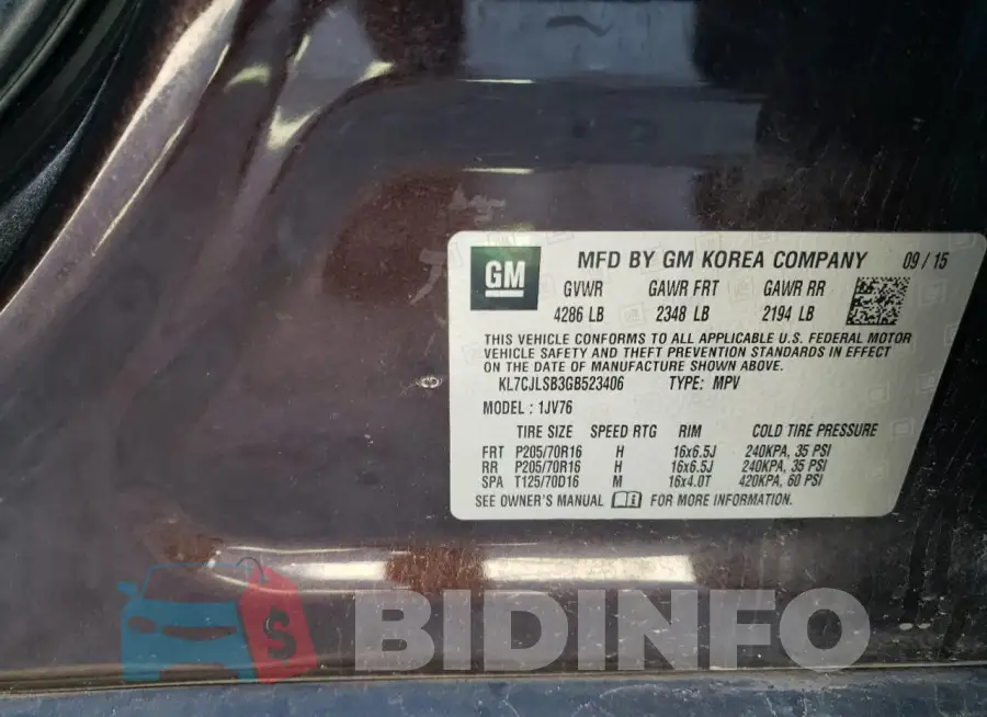 KL7CJLSB3GB523406 Photo# 13